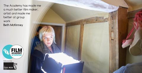 girl and light box